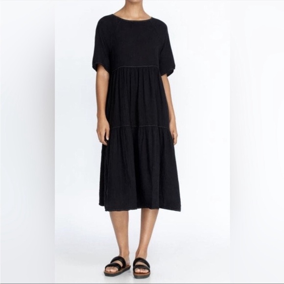 *NEW* Calme by Johnny Was Raglan Tiered Midi Dress - Picture 1 of 12